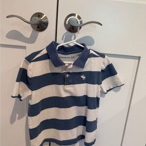abercrombie kids Blue and White Striped Polo